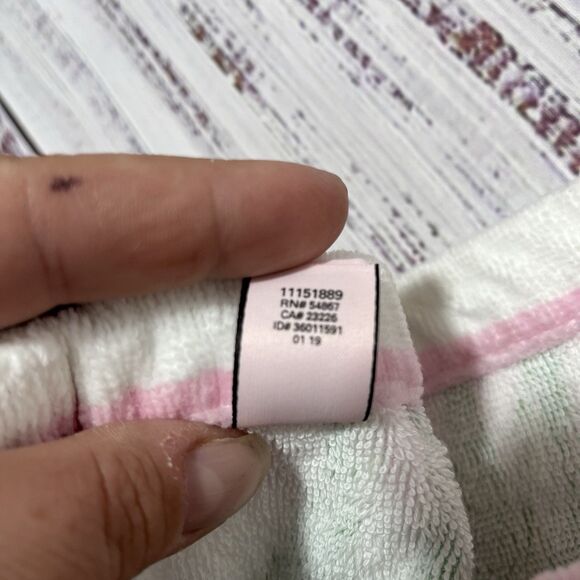 Victoria's Secret Bath Body Spa Wrap Towel Cover Up Pink White Palm Stripe 27x55 - Picture 7 of 9